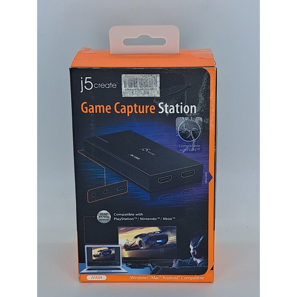 j5create JVA04 4K Game Capture Station USB-C to HDMI Windows Mac NEW Open Box
